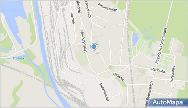 Gliwice, Park Króla Bolesława Chrobrego, mapa Gliwic