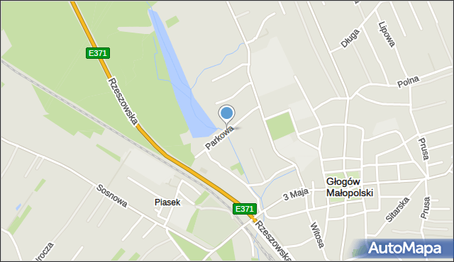 Głogów Małopolski, Parkowa, mapa Głogów Małopolski