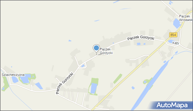 Gorzyce powiat tarnobrzeski, Pączek Gorzycki, mapa Gorzyce powiat tarnobrzeski