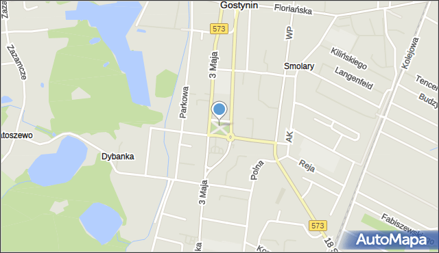 Gostynin, Park Piłsudskiego Józefa, marsz., mapa Gostynin