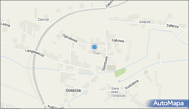 Goszcza, Parkowa, mapa Goszcza