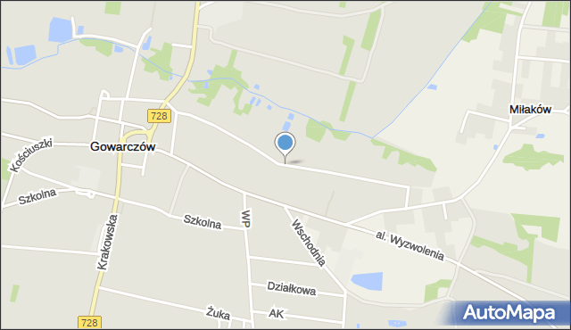 Gowarczów, Partyzantów, mapa Gowarczów