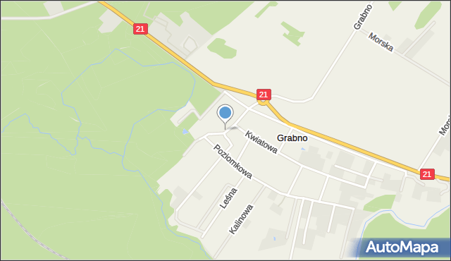 Grabno gmina Ustka, Pałacowa, mapa Grabno gmina Ustka