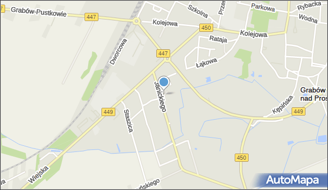 Grabów nad Prosną, Paderewskiego Ignacego Jana, mapa Grabów nad Prosną