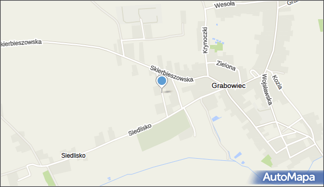 Grabowiec powiat zamojski, Partyzantów, mapa Grabowiec powiat zamojski