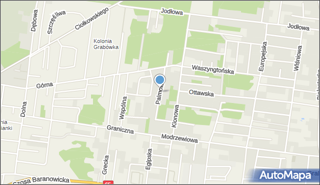 Grabówka powiat białostocki, Palmowa, mapa Grabówka powiat białostocki