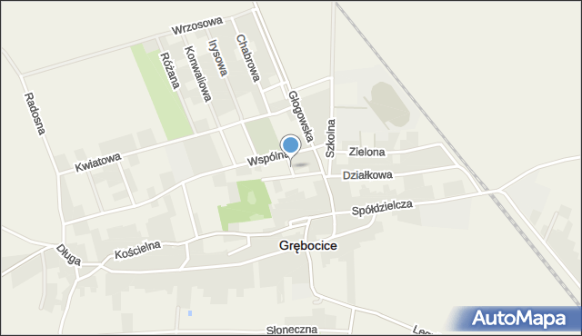 Grębocice, Parkowa, mapa Grębocice
