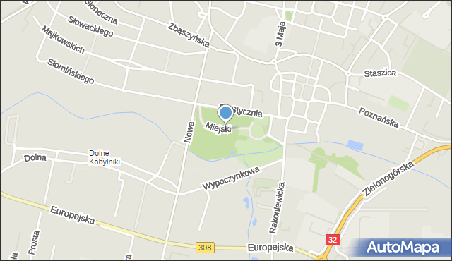 Grodzisk Wielkopolski, Park Miejski, mapa Grodzisk Wielkopolski