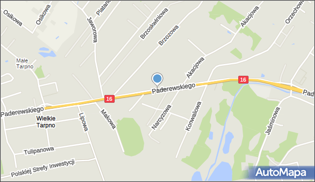 Grudziądz, Paderewskiego Ignacego Jana, mapa Grudziądza