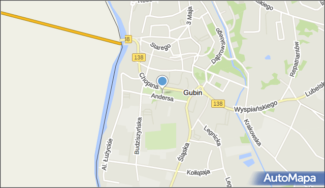 Gubin, Park 5 Dywizji, mapa Gubin