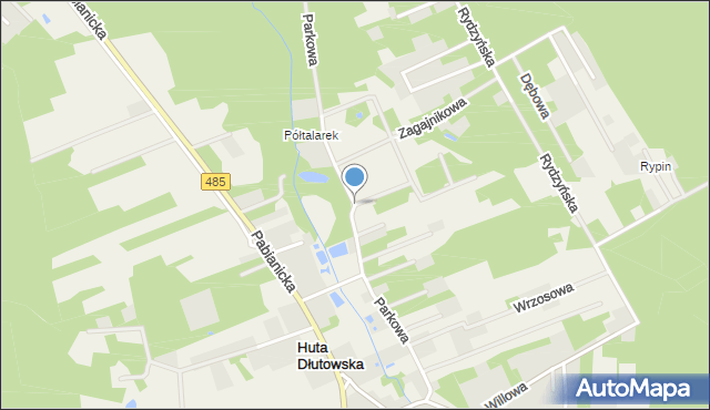 Huta Dłutowska, Parkowa, mapa Huta Dłutowska