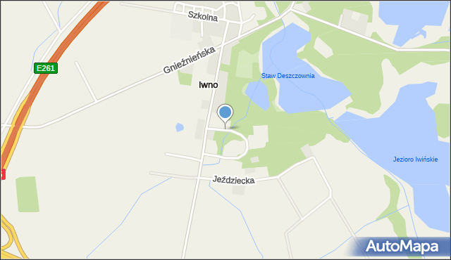 Iwno gmina Kostrzyn, Park Mielżyńskich, mapa Iwno gmina Kostrzyn