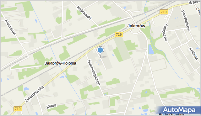 Jaktorów-Kolonia, Paderewskiego Ignacego Jana, mapa Jaktorów-Kolonia