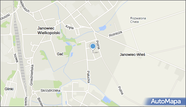 Janowiec Wielkopolski, Parterowa, mapa Janowiec Wielkopolski