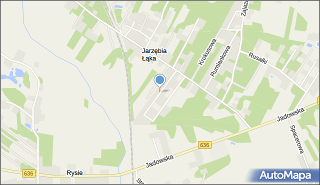 Jarzębia Łąka, Partyzantów, mapa Jarzębia Łąka