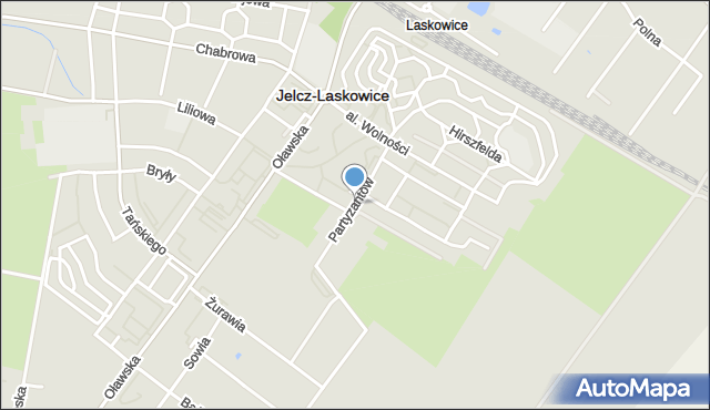Jelcz-Laskowice, Partyzantów, mapa Jelcz-Laskowice