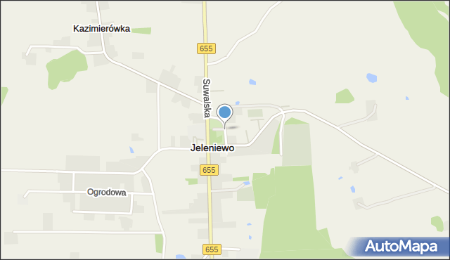 Jeleniewo, Parkowa, mapa Jeleniewo