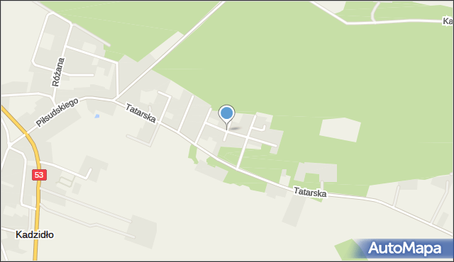 Kadzidło, Paderewskiego Ignacego Jana, mapa Kadzidło