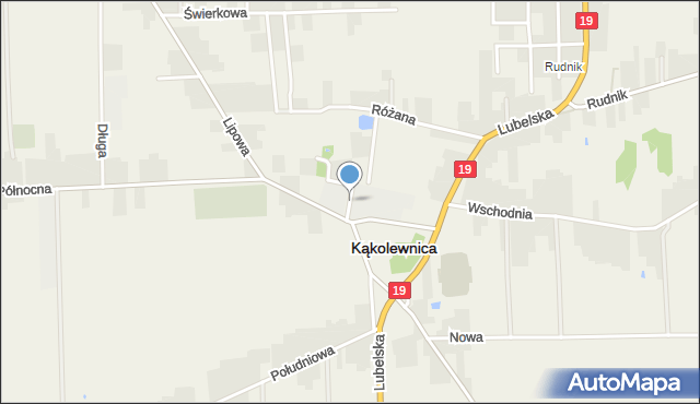 Kąkolewnica, Parkowa, mapa Kąkolewnica