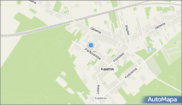 Kaletnik gmina Koluszki, Partyzantów, mapa Kaletnik gmina Koluszki