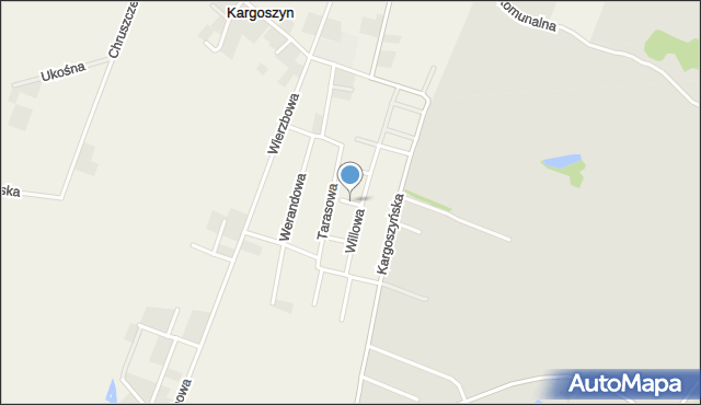 Kargoszyn, Pałacowa, mapa Kargoszyn