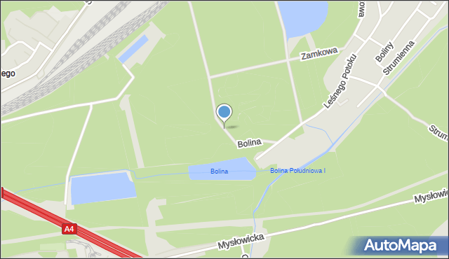 Katowice, Park Bolina, mapa Katowic