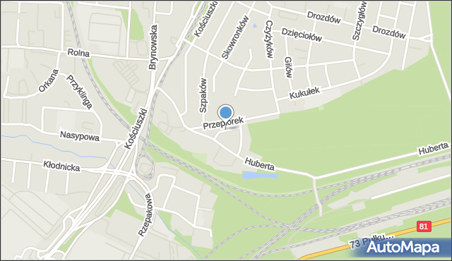 Katowice, Pawia, mapa Katowic