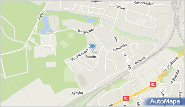Katowice, Paproci, mapa Katowic