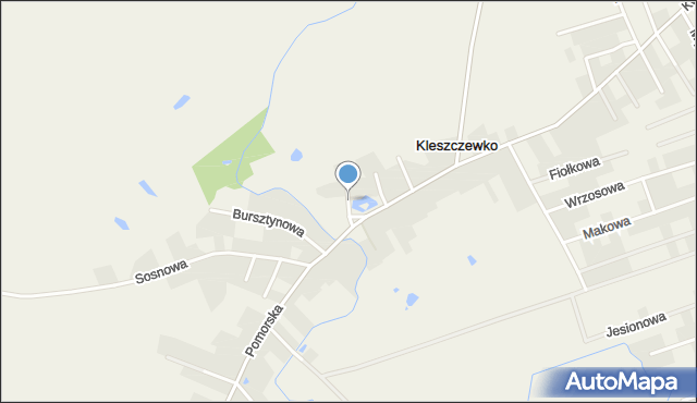Kleszczewko, Parkowa, mapa Kleszczewko