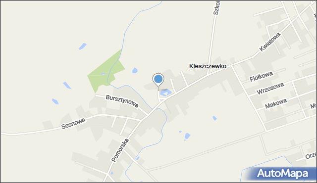 Kleszczewko, Parkowa, mapa Kleszczewko