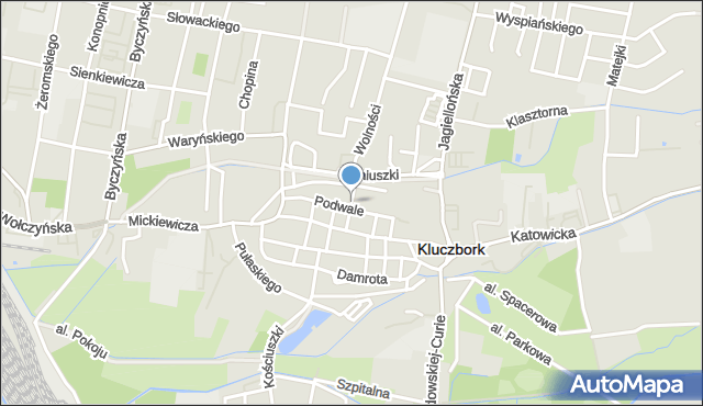 Kluczbork, Paderewskiego Ignacego Jana, mapa Kluczbork