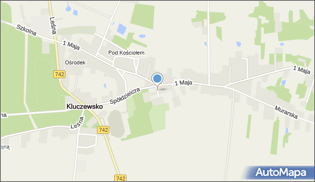 Kluczewsko, Parkowa, mapa Kluczewsko