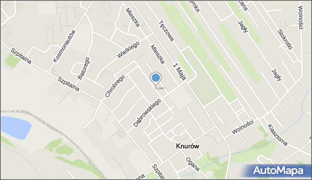 Knurów powiat gliwicki, Paderewskiego Ignacego Jana, mapa Knurów powiat gliwicki