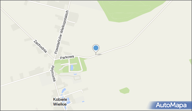 Kobiele Wielkie, Parkowa, mapa Kobiele Wielkie