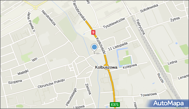 Kolbuszowa, Parkowa, mapa Kolbuszowa