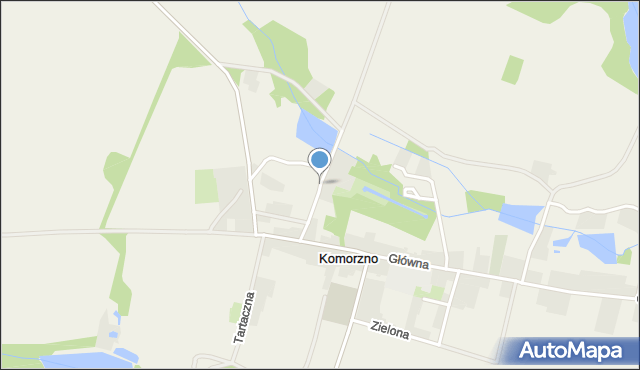 Komorzno, Parkowa, mapa Komorzno