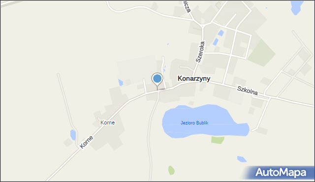 Konarzyny powiat chojnicki, Parkowa, mapa Konarzyny powiat chojnicki