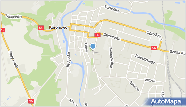Koronowo powiat bydgoski, Paderewskiego Ignacego Jana, mapa Koronowo powiat bydgoski
