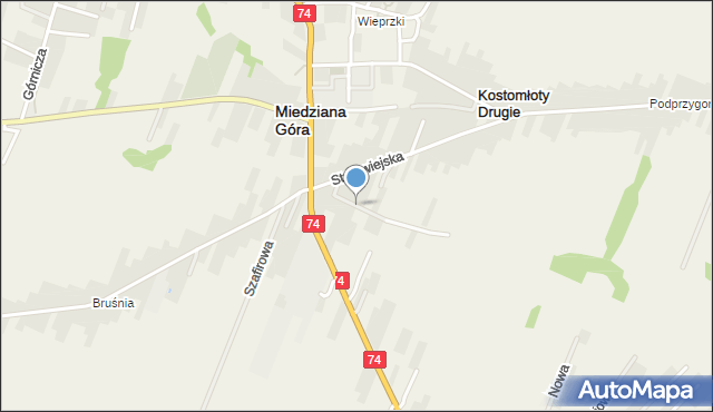 Kostomłoty Drugie, Panoramiczna, mapa Kostomłoty Drugie