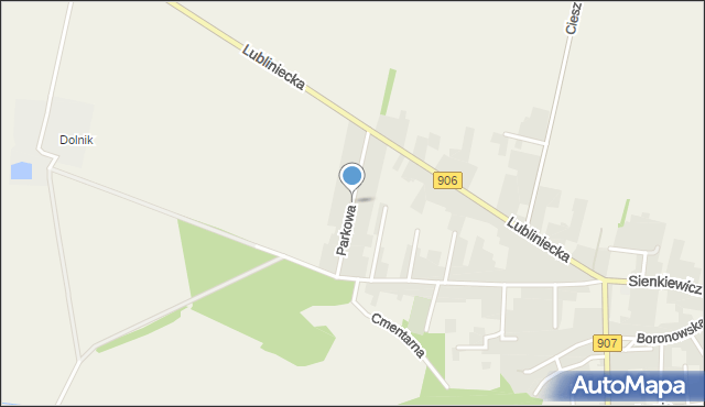 Koszęcin powiat lubliniecki, Parkowa, mapa Koszęcin powiat lubliniecki