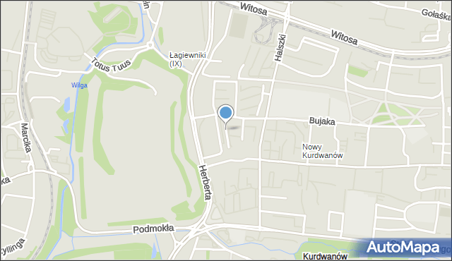 Kraków, Pagórkowa, mapa Krakowa