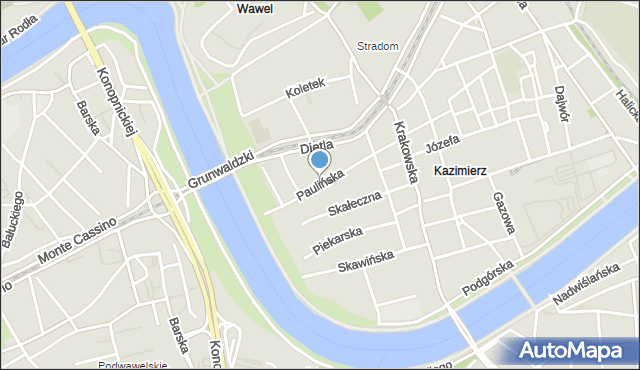 Kraków, Paulińska, mapa Krakowa