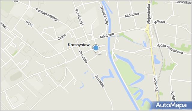 Krasnystaw, Partyzantów, mapa Krasnystaw