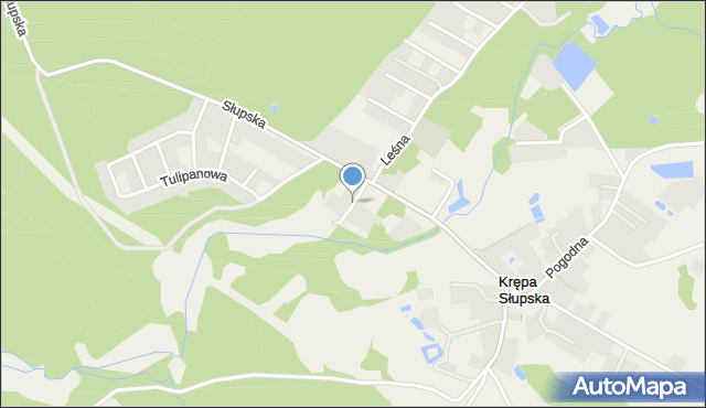 Krępa Słupska, Parkowa, mapa Krępa Słupska