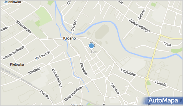 Krosno, Pawła z Krosna, mapa Krosna