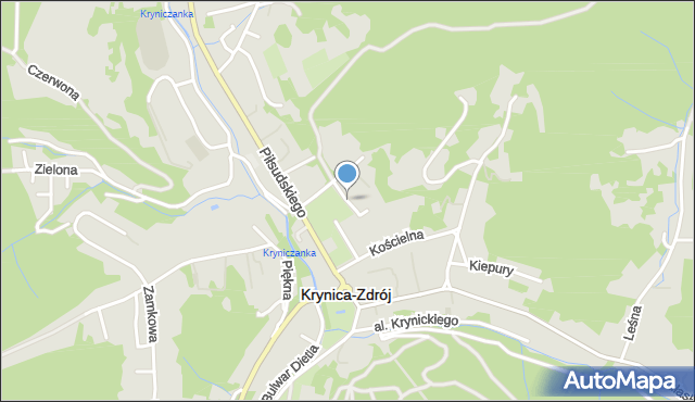 Krynica-Zdrój, Park Nitribitta Romana, mapa Krynica-Zdrój