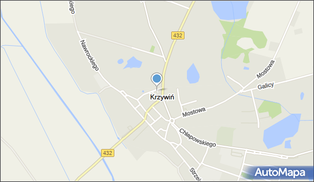 Krzywiń, Park Le Bény-Bocage, mapa Krzywiń