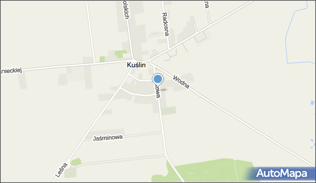 Kuślin, Parkowa, mapa Kuślin