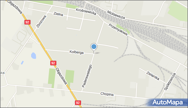 Kutno, Paderewskiego Ignacego Jana, mapa Kutno