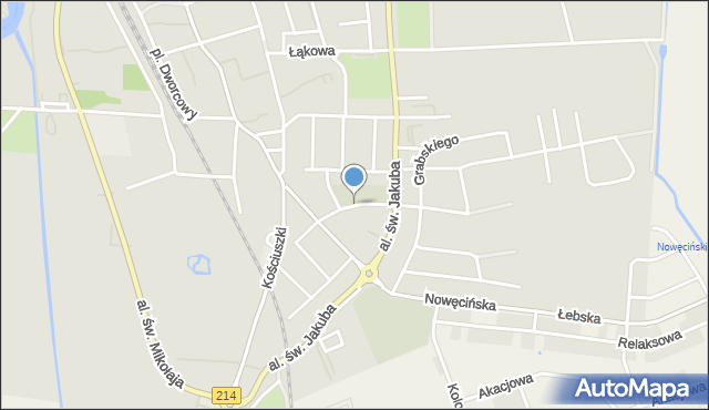 Łeba, Parkowa, mapa Łeba